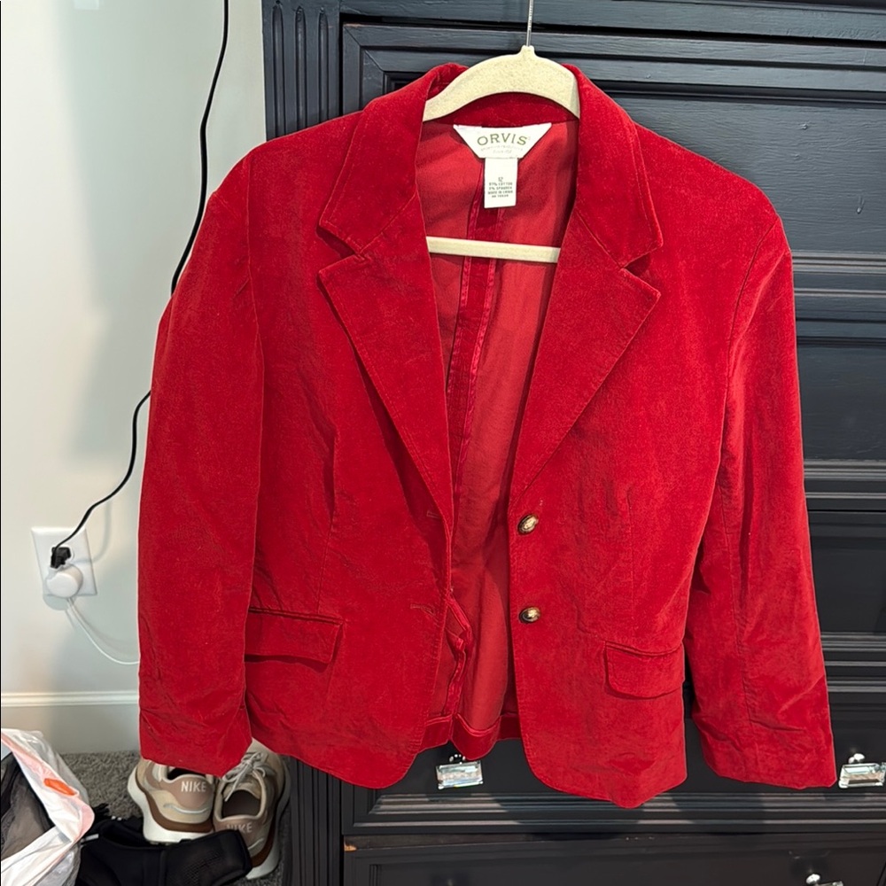 Orvis Red Velvet Blazer Jacket